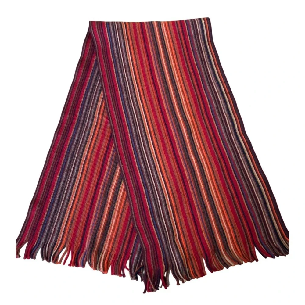 Johnston & Murphy multicolor stripe wool scarf | Made in Germany